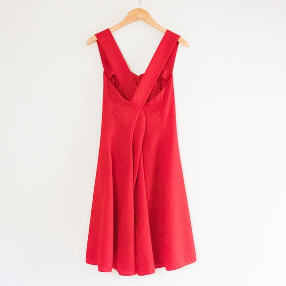 P.J. Klein | Vintage 1980’s Minimalist Red Dress - Picture 4 of 15